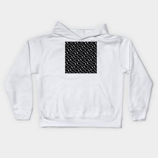 Wave Pattern in Black Kids Hoodie